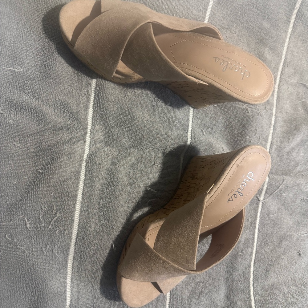 Charles David Tan Wedge Sandals